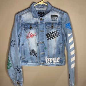 Denim jacket from Rue21 with graphic details
